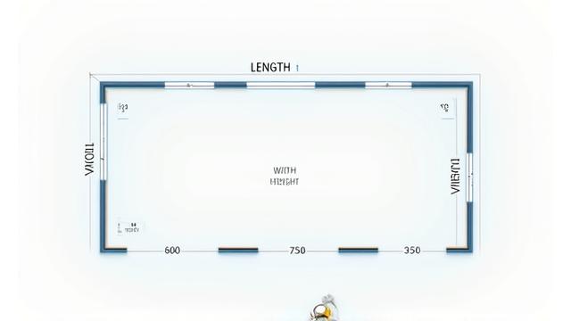 Diagram illustrating how to measure a room for renovation planning, showing length, width, and height with arrows.